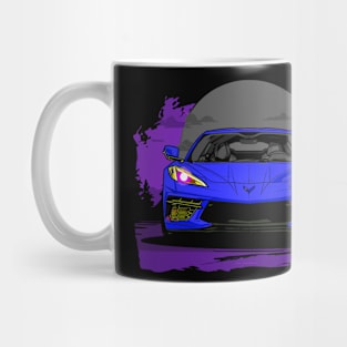 Blue C8 Corvette Stingray Midnight Moon Supercar Racecar Muscle Car Sportscar Corvette C8 Mug